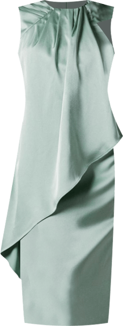 Women's Sleeveless Satin Frill Midi Dress
