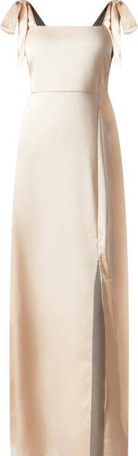 Women's Satin Midi Bridesmaid Dress