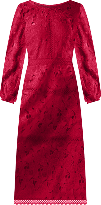 Women's Lace Panelled Long Sleeve Dress