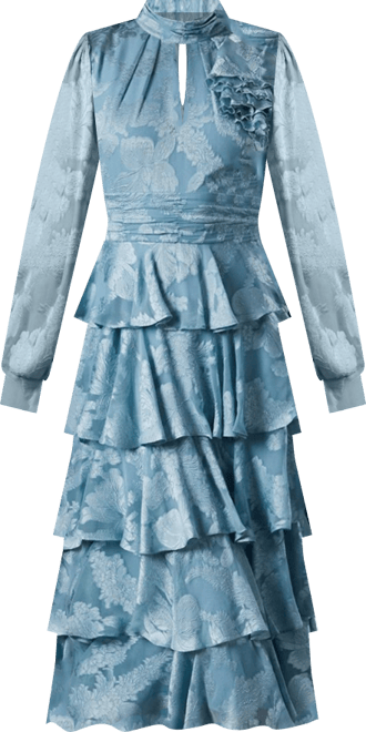 chinese dress ladies Glamorous Sage Green Jacquard Tiered Maxi Dress Slit Spaghetti Strap Formal  Evening Gown DP2586