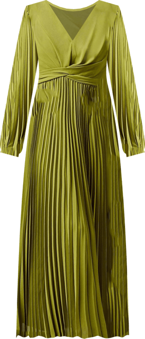 Women's Pleated Wrap Front Dress