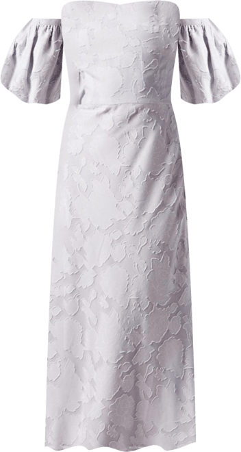 Women's Puff Sleeve Bridesmaids Midi Dress