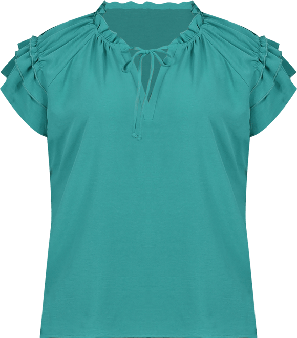 Plus Size Short Sleeve Ruffled Top