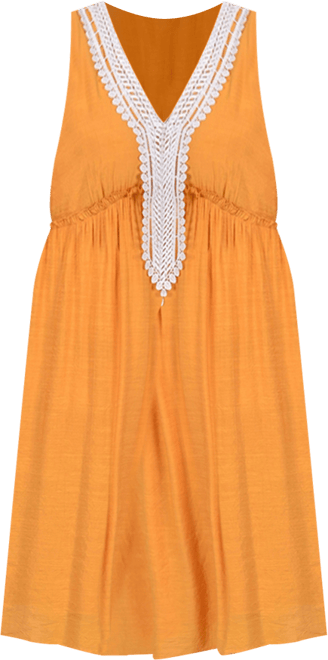 Plus Size Sleeveless Crochet Detail Dress