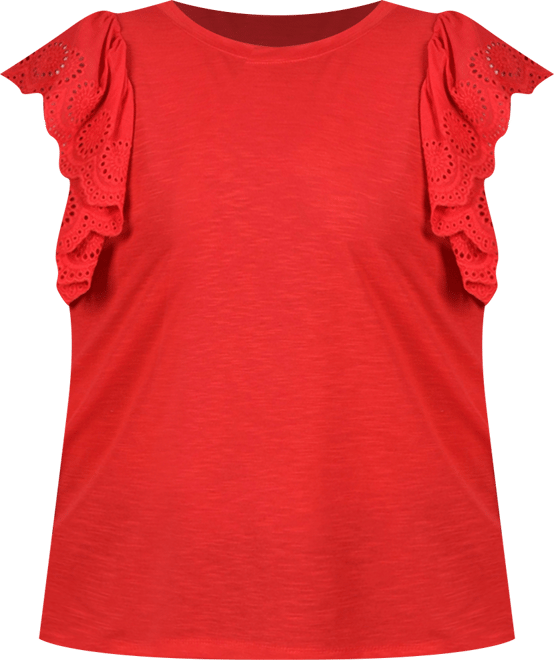 Plus Size Flutter Sleeve Slub Knit Top