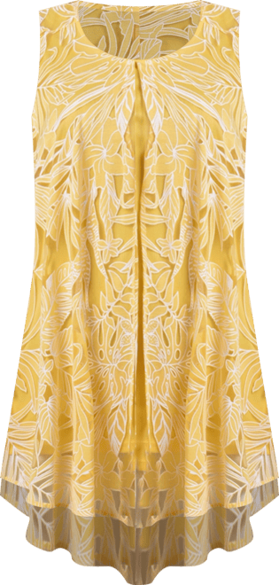 Plus Size Sleeveless Hi Lo Burnout Tunic Top