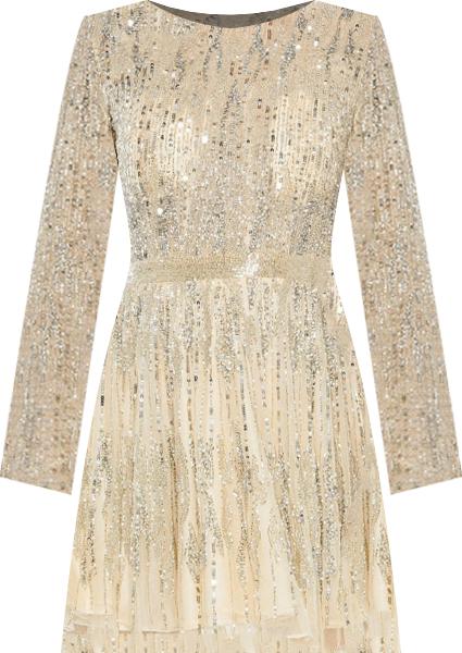 Women's High Neck Long Sleeve A Line Dress