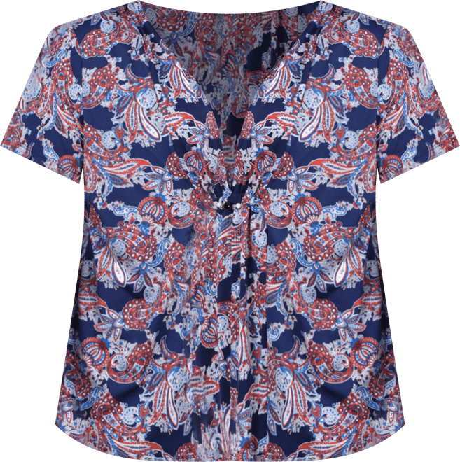 Plus Size Short Sleeve Cowl Neck Top