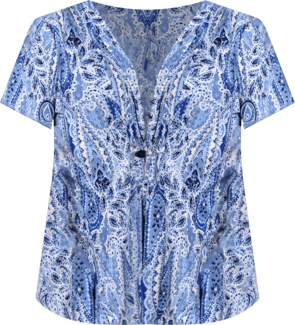 Plus Size Short Sleeve Cowl Neck Top