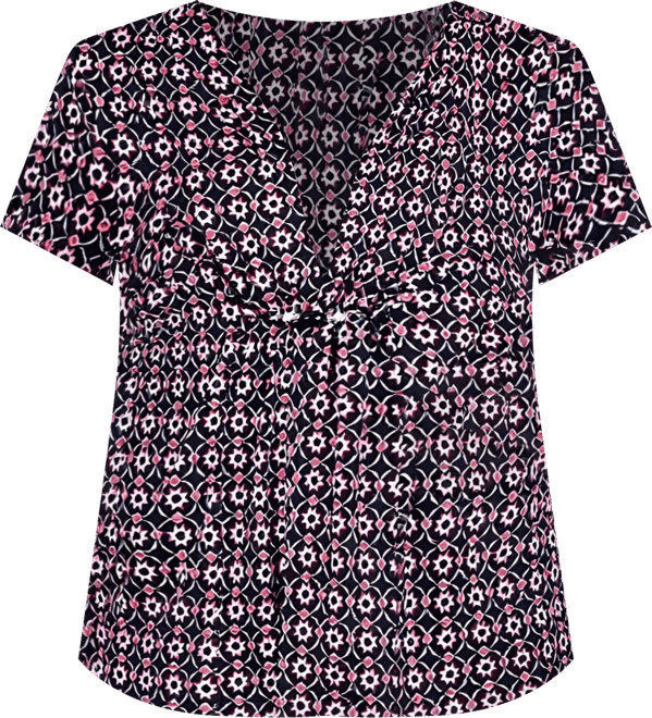 Plus Size Short Sleeve Cowl Neck Top