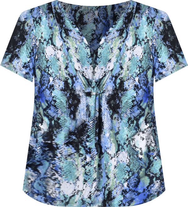 Plus Size Short Sleeve Cowl Neck Top