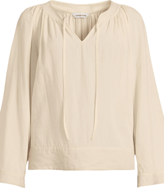 Women's Voile Tie Neck Poet Blouse