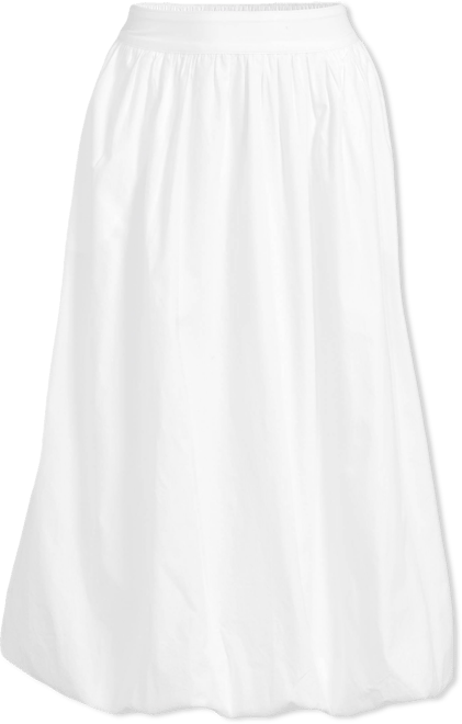 Women's Poplin High Rise Bubble Hem Midi Skirt