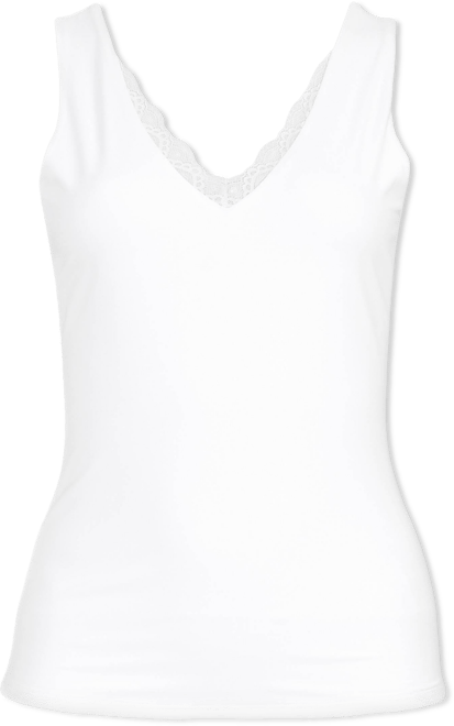 Women's Tugless Double Layer Lace V-Neck Tank Top