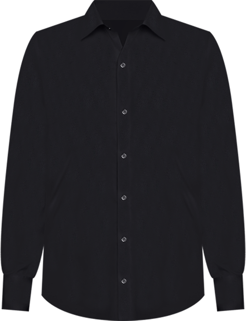 pronto uomo french cuff dress shirts Classic Fit French Cuff Twill Formal Dress Shirt | Black
