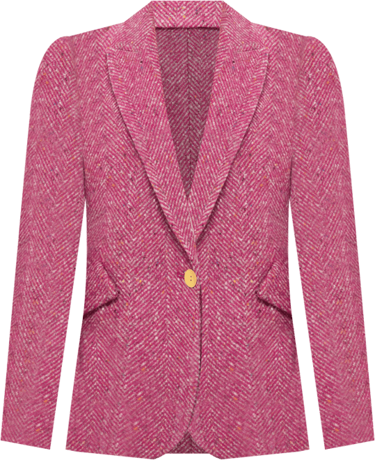 Pink Multi Herringbone Chamberlain Blazer | L'AGENCE