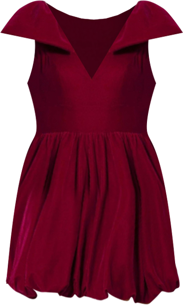 Women's Shoulder Bow Velvet Bubble Mini Dress