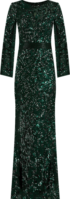 Women's Embellished Long Sleeve Gown