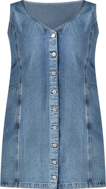 Plus Size Vianna Cotton V-Neck Vest Dress