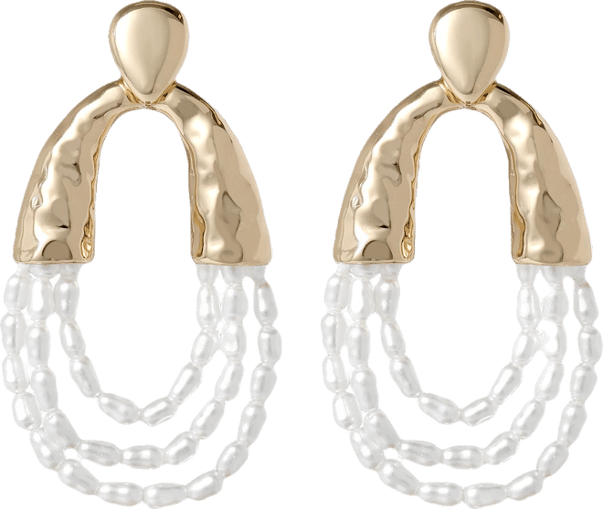 Multi-Strand Beaded Loop Earrings