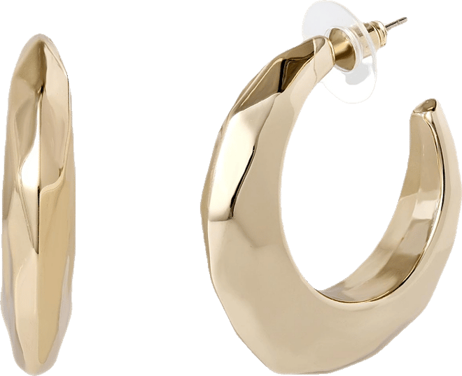 Textured Croissant Hoop Earrings