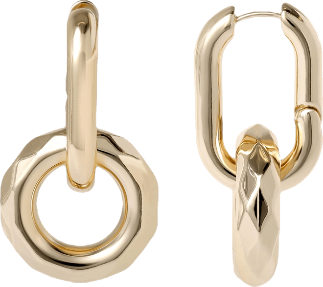 Gold-Tone Modern Hoop Earrings