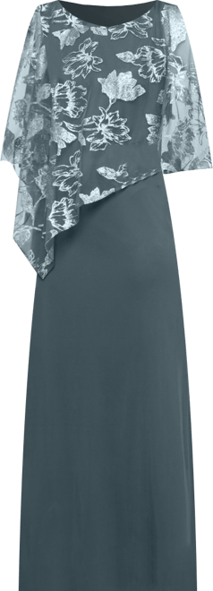 Women's Novelty Asymmetric Overlay Bodice Gown