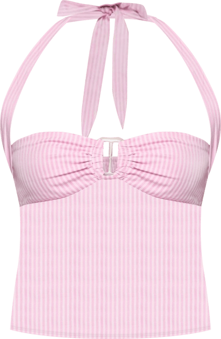 Women's Caitie Striped Buckle Halter Top