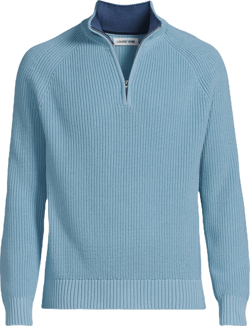 Lands' End Men's Drifter Quarter Zip Sweater - Macy's