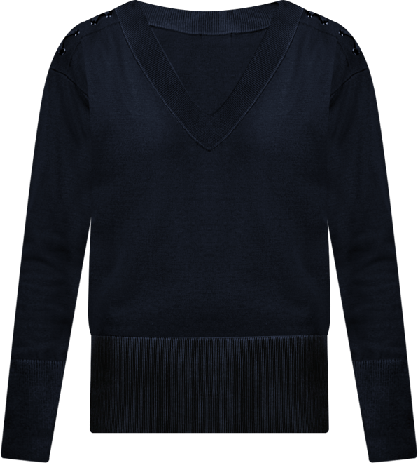 Women's Lace-Up Shoulder V-Neck Sweater, Exclusively at Macy's