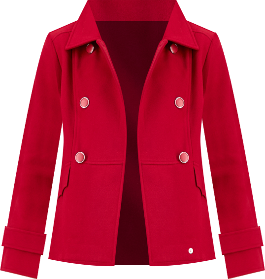 Juniors' Double-Breasted Collared Coat