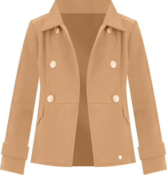 Juniors' Double-Breasted Collared Coat