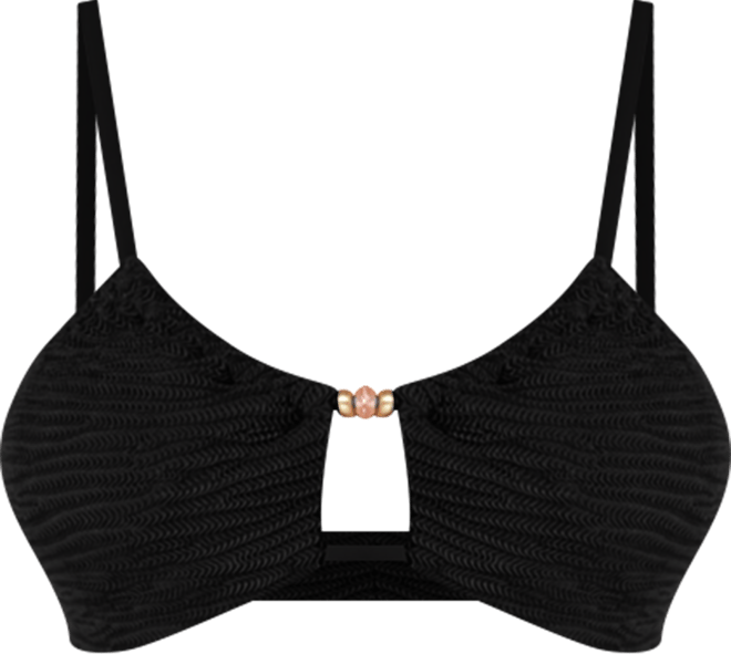 Women's Beaded Cut Out Bandeau Bikini Top