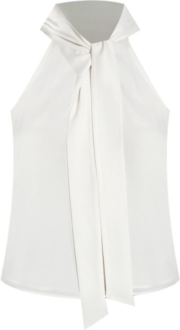 Women's Sleeveless Tie Neck Blouse