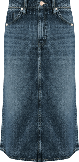 Women's Side Slit Denim Midi Skirt