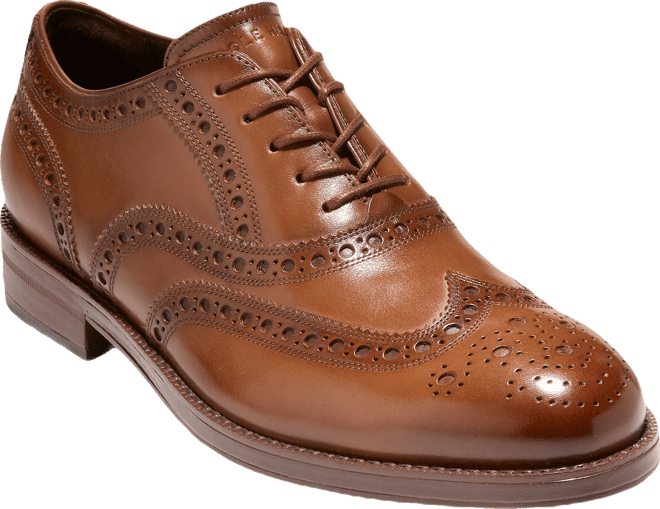 (取寄) コールハーン メンズ グランド ブローグ ウィングチップ オックスフォード Cole Haan men Ledley Grand Brogue Wingtip Oxfords British Tan/Dark Natural 取寄) コールハーン メンズ グランド ブローグ ウィングチップ