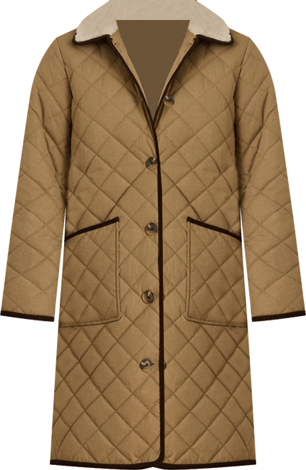 Women's Faux-Fur-Collar Quilted Jacket