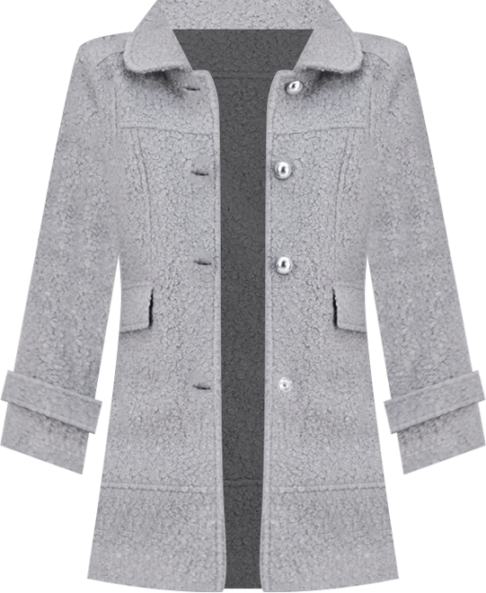 Juniors' Button-Front Boucle Coat