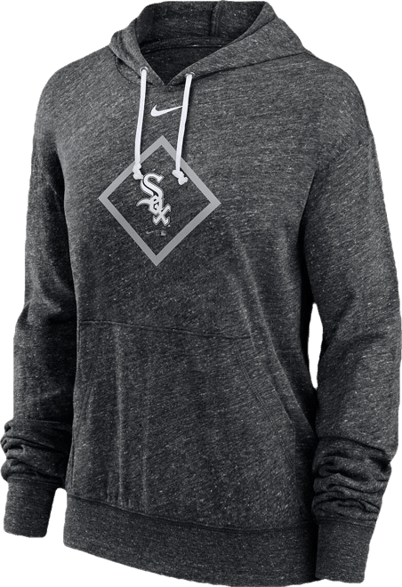 Women's Black Chicago White Sox Diamond Icon Gym Vintage Lightweight Hooded Top