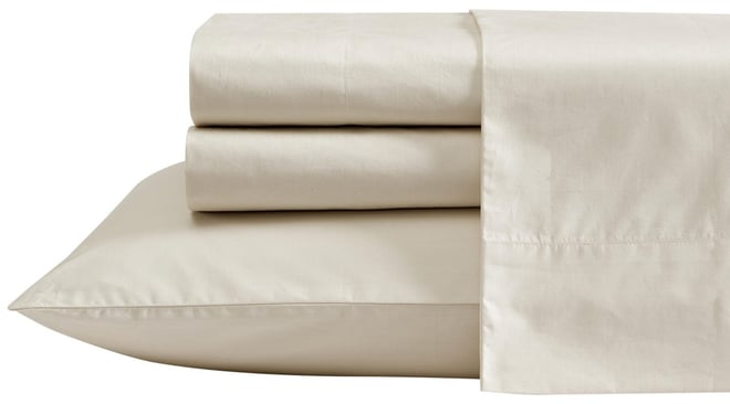 Solid Cotton Percale 4-Piece Sheet Set, King