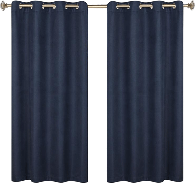 Nyan 100% Blackout Machine Washable Curtains, Set of 2 Panels, 52 X 63