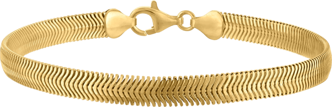 Men's Diamond-Cut Wide Snake Chain Bracelet in 14k Gold Over Sterling Silver