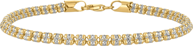 Men's Diamond-Cut Ice Chain Bracelet in 14k Gold Over Sterling Silver