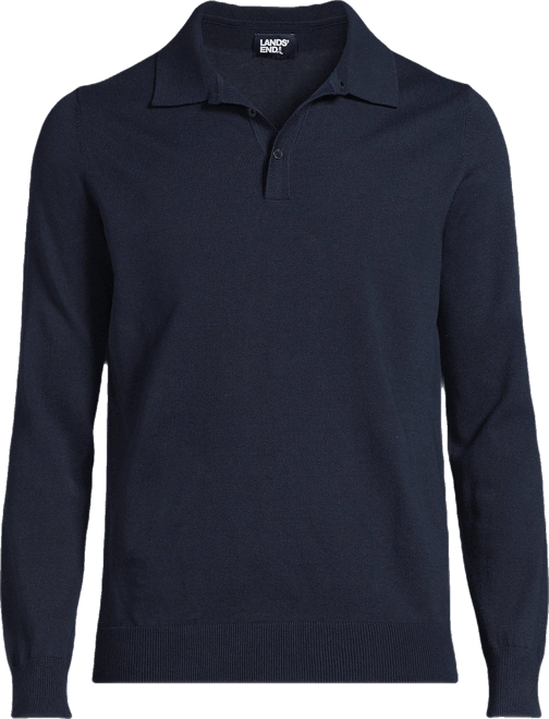 Men's Long Sleeve Cotton Sweater Polo