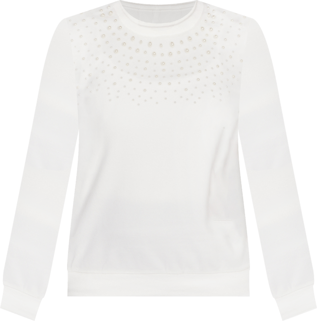 Women's Classic Embellished Crew Neck Anti-Pill Top