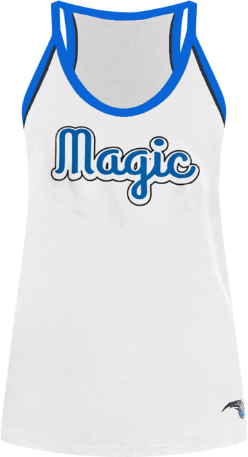 Women's White Orlando Magic Curveball Racerback Scoop Neck Slub Tank Top