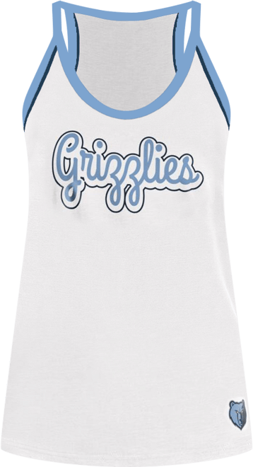 Women's White Memphis Grizzlies Curveball Racerback Scoop Neck Slub Tank Top