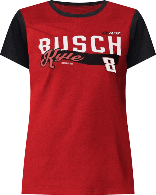 Women's Red Kyle Busch Racer Color Blocked T-Shirt