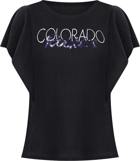 Women's Black Colorado Rockies Crowd Wave T-Shirt