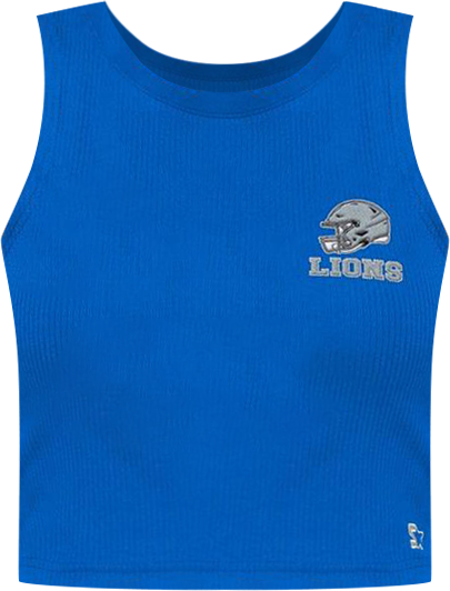 Women's Blue Detroit Lions Show Up Cropped Tank Top